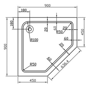 Душевой поддон Vincea VST-2AP, 90х90