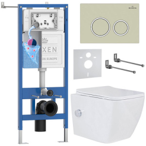 Комплект инсталляции 6 в 1 Roxen StounFix Dual Fresh 966246 с аромадозатором, пастель бежевый