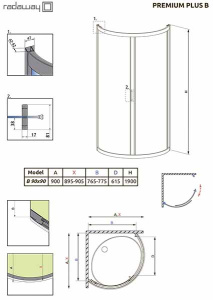 Душевой уголок Radaway Premium Plus B Sateen