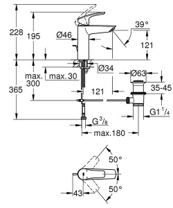 Смеситель для умывальника Grohe Eurosmart 23322003