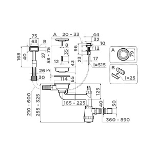 Сифон для мойки Omoikiri WK-1-LG-A