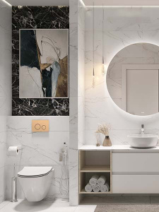 Комплект инсталляции Cersanit Vector с кнопкой Twins 63524 и унитазом City Smart CO DPL EO slim