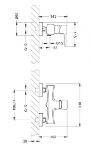Смеситель для душа Lemark Evitta LM0503C