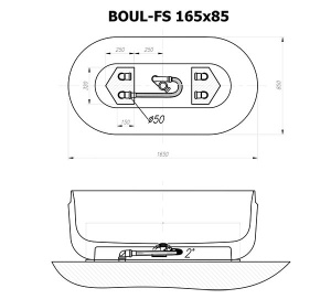 Ванна из искусственного камня Kolpa-san Boul FS Sand, 165х85