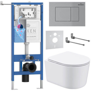 Комплект инсталляции 6 в 1 Roxen StounFix Dual Fresh 969123 с аромадозатором, сатин (хром матовый)