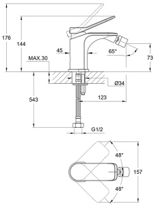 Смеситель для биде Cersanit Odra 63053