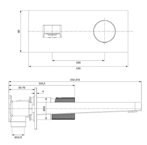 Смеситель встраиваемый Omnires Contour CT8015CR (1 функция)