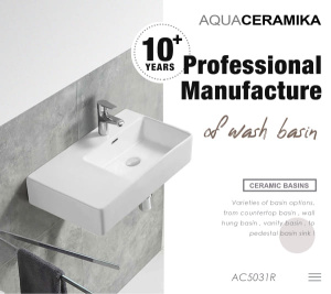 Умывальник Aquaceramika Vega AC5031 R / L, 60х42 левый, белый