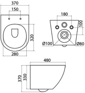 Комплект инсталляции Grohe Rapid SL 38772001 с подвесным унитазом Iddis Blanco