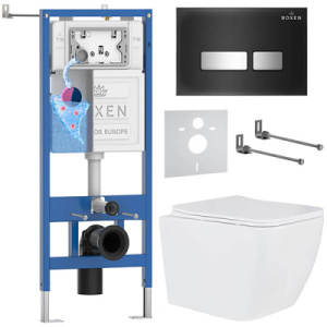 Комплект инсталляции 6 в 1 Roxen StounFix Dual Fresh 646038 с аромадозатором, черный