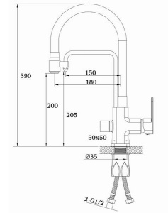 Смеситель для кухонной мойки Ganzer GZ12026-H под фильтр