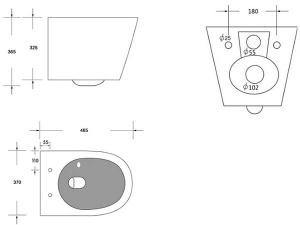 Подвесной унитаз Cerutti Luigi Aria Tornado CT11101 безободковый с крышкой SoftClose