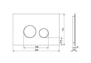 Кнопка для инсталляции KK POL M11 Omnes Vitrum Grande Orbis Mat 350/PPC/144-00-00