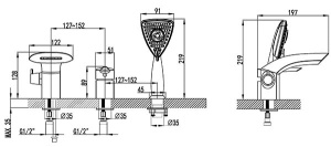 Смеситель на борт ванны Lemark Mars LM3545C