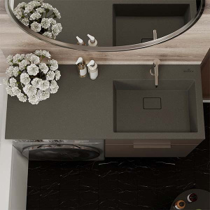 Умывальник Roxen Faber 120 gray 30010120R-DG / 30010120L-DG, 120х48 R, серый