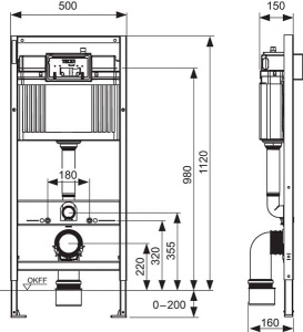 Комплект инсталляции TECEbase kit 9400401 с кнопкой Teceloop 9240920 и унитазом S-801
