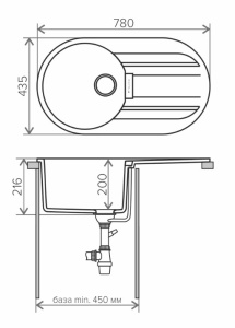 Кухонная мойка Tolero Loft TL-860, 86х50, белый