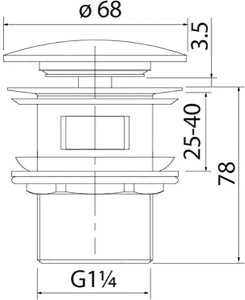 Донный клапан Milleau PD1GW/WO / PD1MW/WO, белый глянец