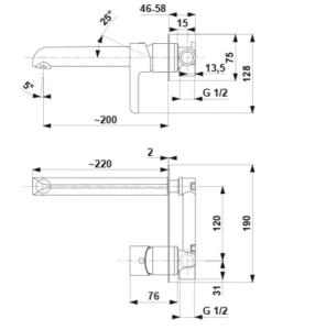 Смеситель встраиваемый Armatura Angelit 4729-810-40