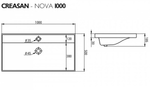 Умывальник Creasan Nova 100