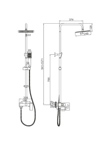 Душевая стойка Ledeme L72425B