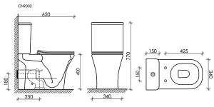 Напольный унитаз CeramicaNova Alfa CN9002 Rimless Soft Close