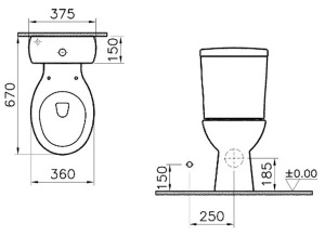Напольный унитаз Vitra Norm Nord Duroplast 9845B099-7202 (сиденье Soft Close), белый