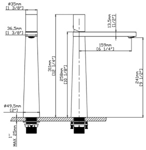 Смеситель для умывальника Gid Panther L066-GM-D