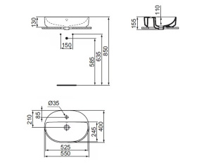 Умывальник Ideal Standard i.life O T573401