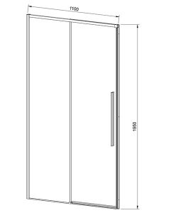 Душевая дверь Vincea Slim-N VDS-4SN прозрачнная профиль брашированное золото, 110х195, прозрачный