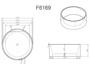 Акриловая ванна Frank F6169 White, 150х150, белый