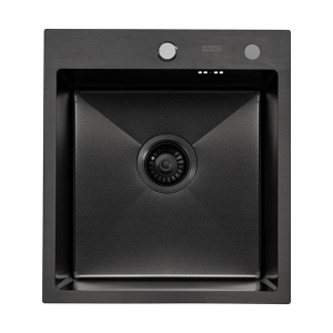 Кухонная мойка Arfeka Eco AR 45 Black PVD Nano Decor / Black PVD Decor Millet Grains, 45х50, черный Nano Decor