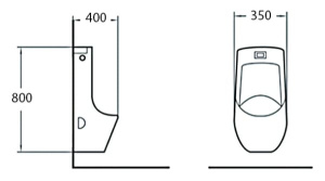 Писсуар SantiLine SL-6002MB с функцией электронного смыва