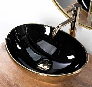 Умывальник Rea Sofia in Black Gold REA-U4527
