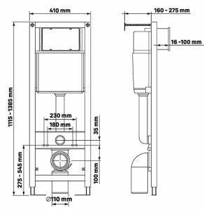 Инсталляция Berges Atom 410 c кнопкой белой глянцевой