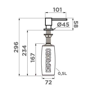 Дозатор для моющих средств Omoikiri OM-03-GR