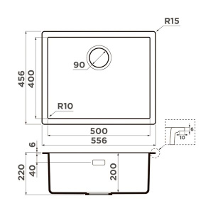 Кухонная мойка Omoikiri Yamakawa 55T Integra, 55х45, черный