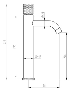 Смеситель для умывальника Boheme Stick 122-GG.2 Gold Touch