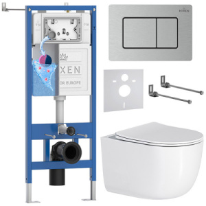 Комплект инсталляции 6 в 1 Roxen StounFix Dual Fresh 968489 с аромадозатором, сатин