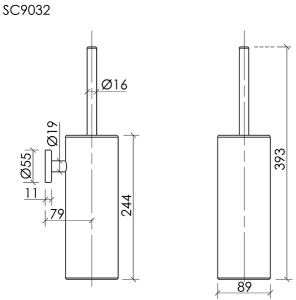 Ершик для унитаза Sancos Base SC9032GG
