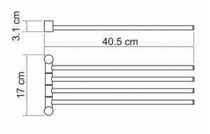 Держатель для полотенец Wasserkraft K-1034NICKEL