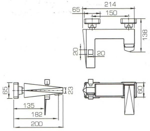 Смеситель для ванны Bravat Iceberg F676110C-01