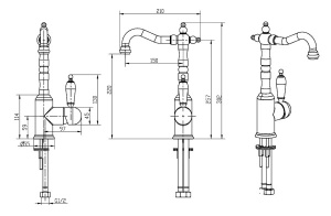 Смеситель для умывальника Boheme Crystal 302-CRST