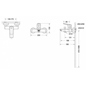 Смеситель для ванны Bravat Real F6121179CP-01