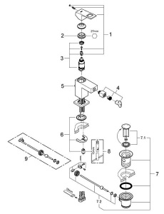 Смеситель для биде Grohe Eurocube 23138000