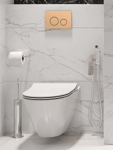 Комплект инсталляции Cersanit Vector с кнопкой Twins 63524 и унитазом City Smart CO DPL EO slim