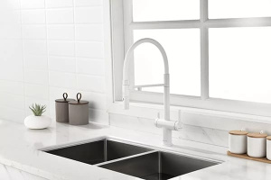 Смеситель для кухонной мойки Paulmark Gravity Gr213888-WH с подключением к фильтру воды