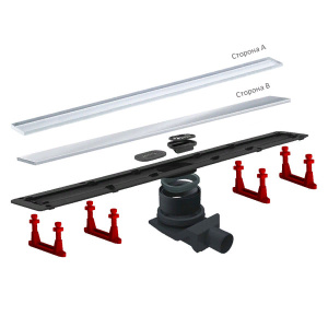 Душевой трап Pestan Confluo Frameless Line Black Glass 2 в 1 (хром + черное стекло), 30 см