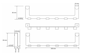 Планка с крючками Bemeta Home 101106235 / 101106234, белый матовый