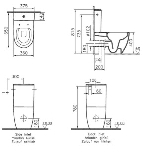 Напольный унитаз Vitra Sento 9830B003-7204 (сиденье Soft Close)